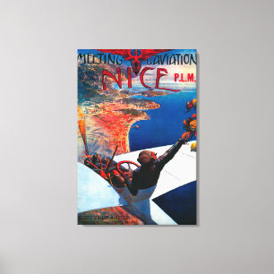 Sitzung D Luftfahrt in Nizza, Frankreich-Plakat Leinwanddruck