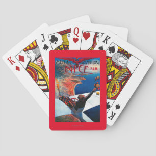 Sitzung D Luftfahrt in Nizza, Frankreich-Plakat Spielkarten