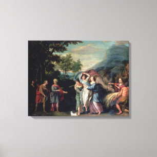 Sitzung von Jakob und von Laban mit Rachel, Leah Leinwanddruck
