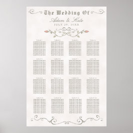 SITZUNGSZEICHEN 121-160 | Elegante Beauty Wedding Poster