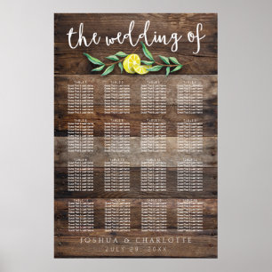 SITZUNGSZEICHEN 121-160   Rustic Wood Lemon Weddin Poster