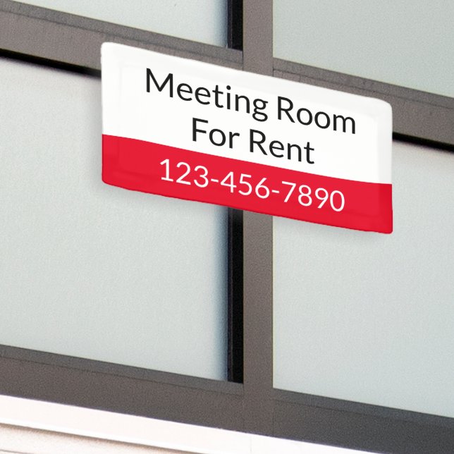 Sitzungszimmer mit roter Schwarz-Weiß-Vorlage Banner (Draußen Gebäude)