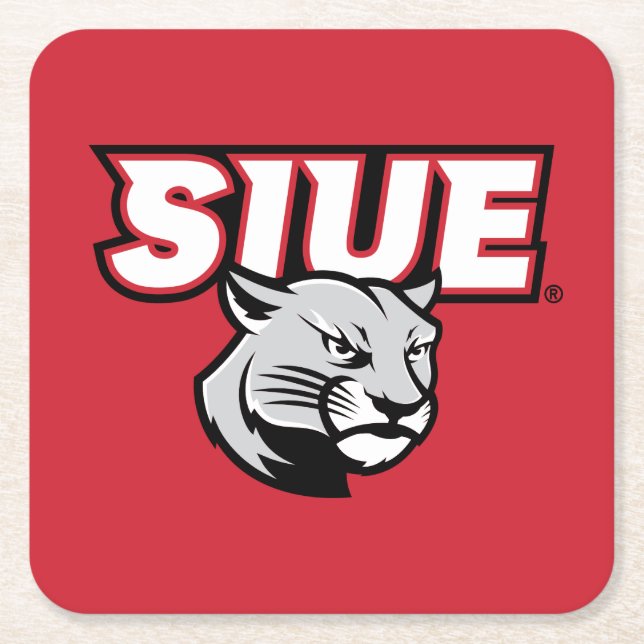 SIUE Cougars Rechteckiger Pappuntersetzer (Vorderseite)