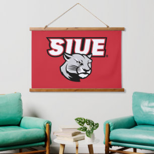SIUE Cougars Wandteppich Mit Holzrahmen