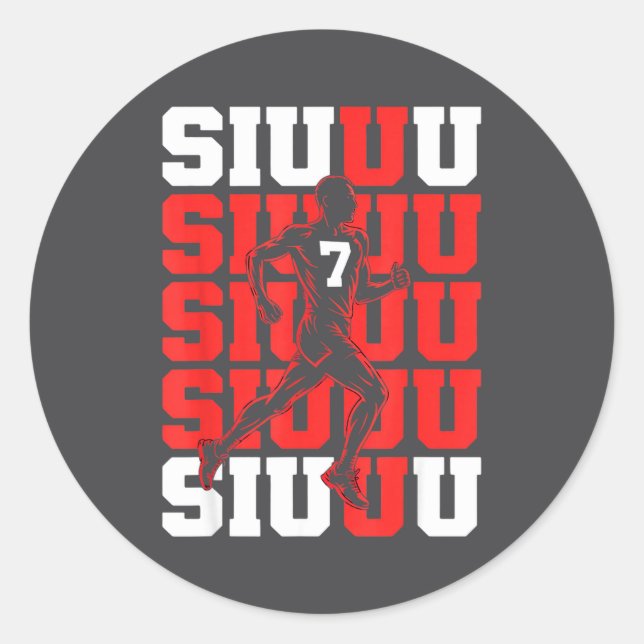 Siuuuu Fan Soccer Lovers Soccer s Player Laugh Runder Aufkleber (Vorderseite)