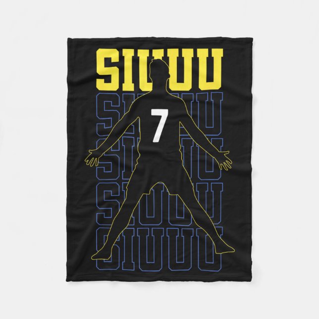 Siuuuu Funny Soccer Present For Soccer Lovers Fan  Fleecedecke (Vorderseite)