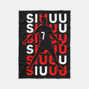 Siuuuu Lustiges Fußballgeschenk für Fußballfans  Fleecedecke