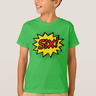 SIX ! 6ème T-shirt de logo de super héros de