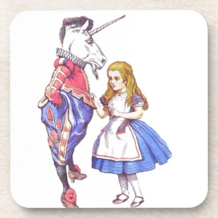Six Alice dans des dessous de verre du pays des
