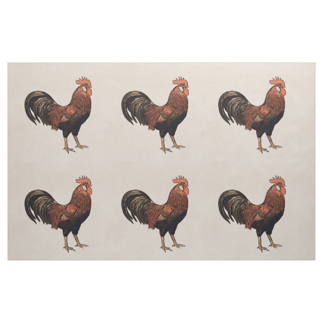 Six Carrés de Broderie de Coq par Verge de Tissu (Yard)