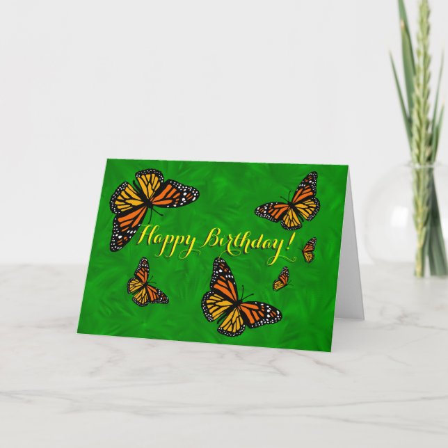 Six cartes de joyeux anniversaire de papillons de (Devant)