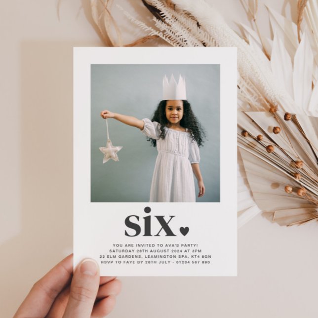 Six Coeur - Photo Carré Invitation Anniversaire (Créateur téléchargé)