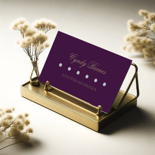 Six Diamonds Plum Damask Carte de visite