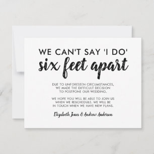 Six Feet Apart Terminänderung Hochzeitstypografie Ankündigung