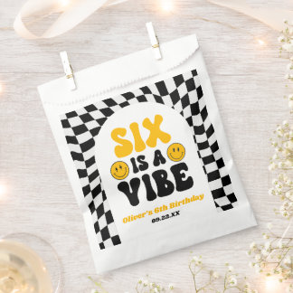 Six Is A Vibe Retro Sixth 6th Birthday Party Geschenktütchen