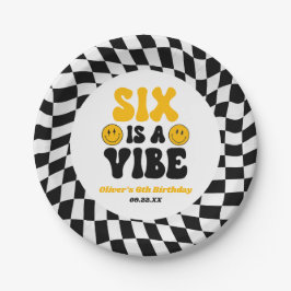 Six Is A Vibe Retro Sixth 6th Birthday Party Pappteller