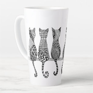 Six Kitties sur une branche Latte Mug