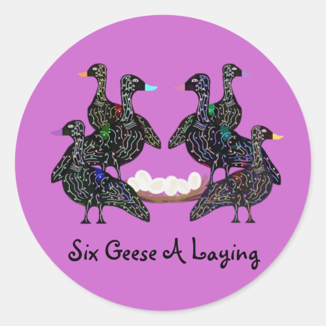 Six Oies Un Stickers Laying (Devant)