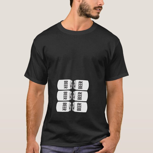 Six Pack Abs Funny Halloween Kostüm Funny Beer T-Shirt (Vorderseite)