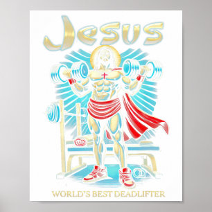 Six Pack Jesus Weltbester Kraftsportler Christlich Poster
