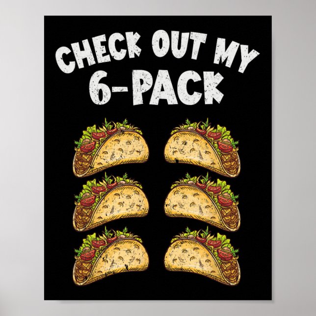 Six Pack Taco Cinco De Mayo Mexiko Männer Poster (Vorne)