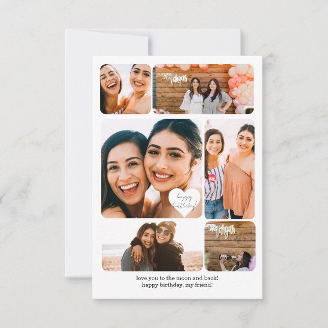 Six Photo Collage Meilleur Ami Bonne Carte Anniver (Devant)