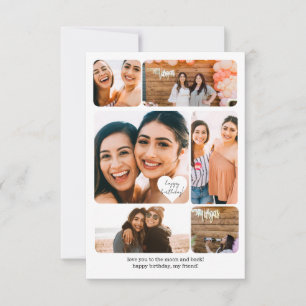 Six Photo Collage Meilleur Ami Bonne Carte Anniver