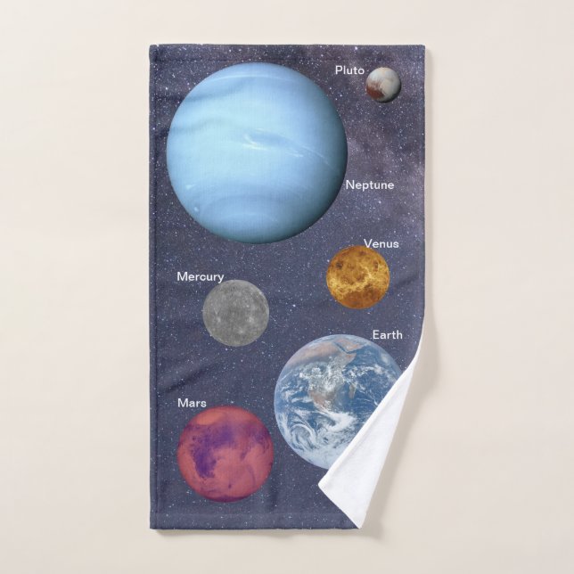 Six plus petites planètes serviette à main (Serviette à main)
