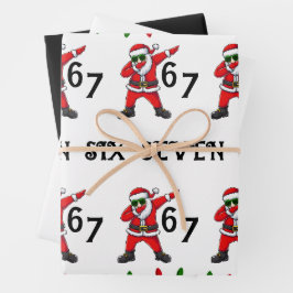 Six Seven 67 6 7 6-7 Meme Santa Dubbing Christmas Geschenkpapier Set