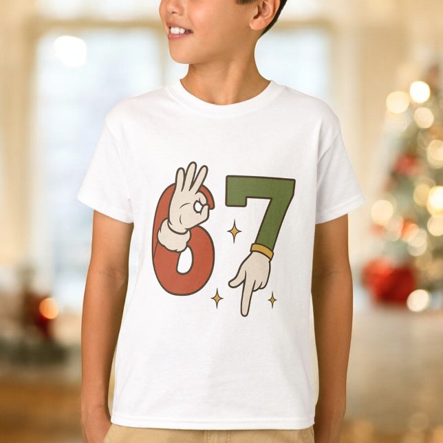 Six Seven 67 6 7 Christmas Santa Elf Meme T-Shirt (Von Creator hochgeladen)