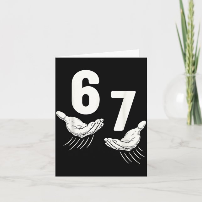 Six Seven 67 6 7 Kids 67 Boys Youth 6-7 Meme Hands Karte (Vorderseite)