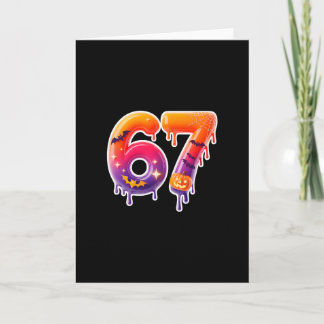 Six Seven 67 6 7 Meme Design Lustiges Eis-Drip Karte