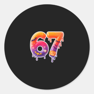 Six Seven 67 6 7 Meme Design Lustiges Eis-Drip Runder Aufkleber