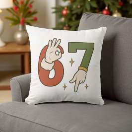  Six Seven 67 6 7 Santa Elf Christmas Meme Kissen