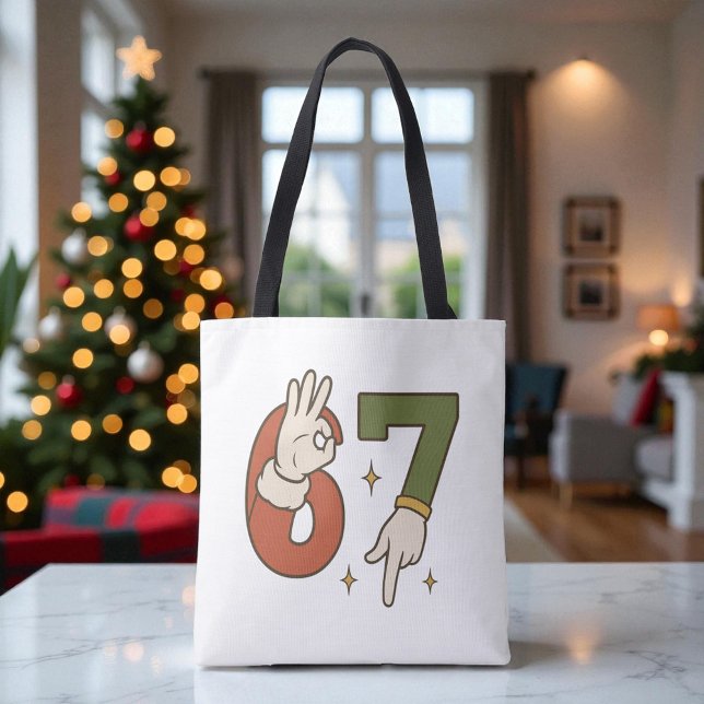  Six Seven 67 6 7 Santa Elf Christmas Meme Tasche (Von Creator hochgeladen)