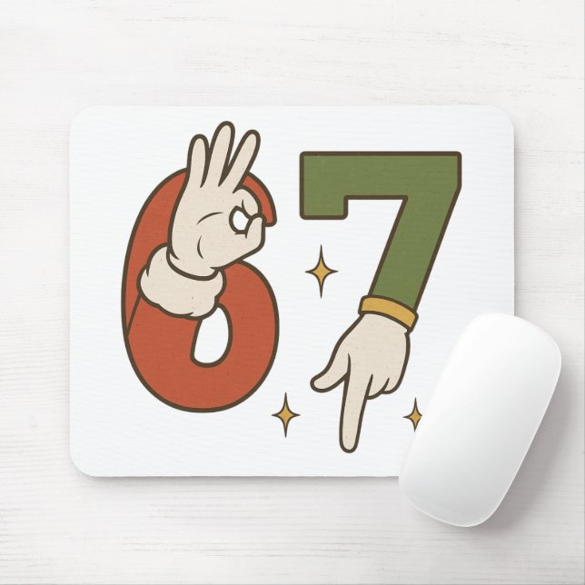 Six Seven 67 6 7 Santa Elf Weihnachts Meme Mousepad (Mit Mouse)