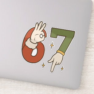 Six Seven 67 6 7 Weihnachten Santa Elf Meme Aufkleber
