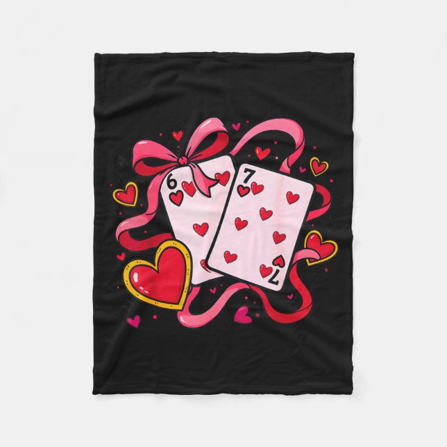 Six Seven 67 Boys Girls Valentines Day Cool Playin Fleecedecke (Vorderseite)