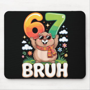 Six Seven 67 Bruh Murmeltier Lustig 6 7 Meme Junge Mousepad