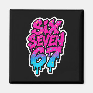 Six Seven 67 Bysebyll Eiscreme-Tropf-Mason-Meme Ki Magnet