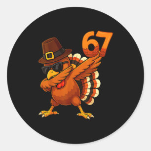Six Seven 67 Erntedankfest-Meme Lustiger dankbarer Runder Aufkleber