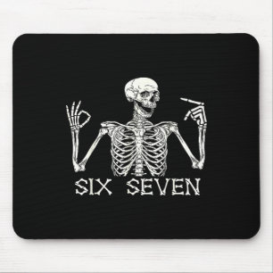 Six Seven 67 Handzeichen Skelett Meme Halloween Co Mousepad