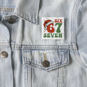 Six Seven 67 Lustiger Weihnachtsmannhut Weihnachte Button
