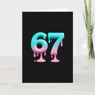 Six Seven 67 Meme für Gen-Alpha-Kinder und Erwachs Karte