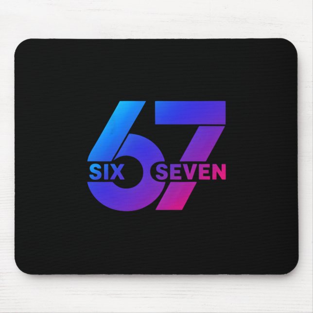 Six Seven 67 Meme Gen Alpha Slang Bysebyll Saison  Mousepad (Vorne)