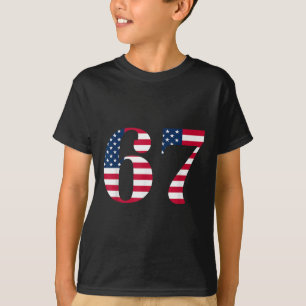Six Seven 67 Meme Lustig Uns Amerikanische Flagge T-Shirt