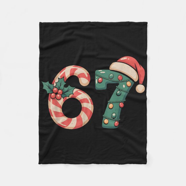 Six Seven 67 Meme Weihnachten  Fleecedecke (Vorderseite)