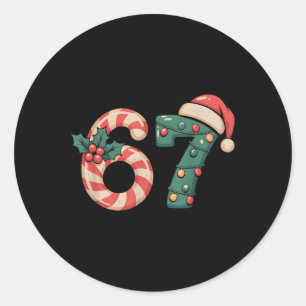Six Seven 67 Meme Weihnachten  Runder Aufkleber