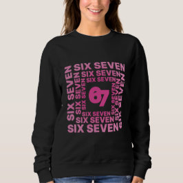 Six Seven 67 Pink Grafik Sweatshirt