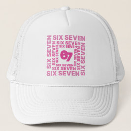 Six Seven 67 Pink Grafik Truckerkappe